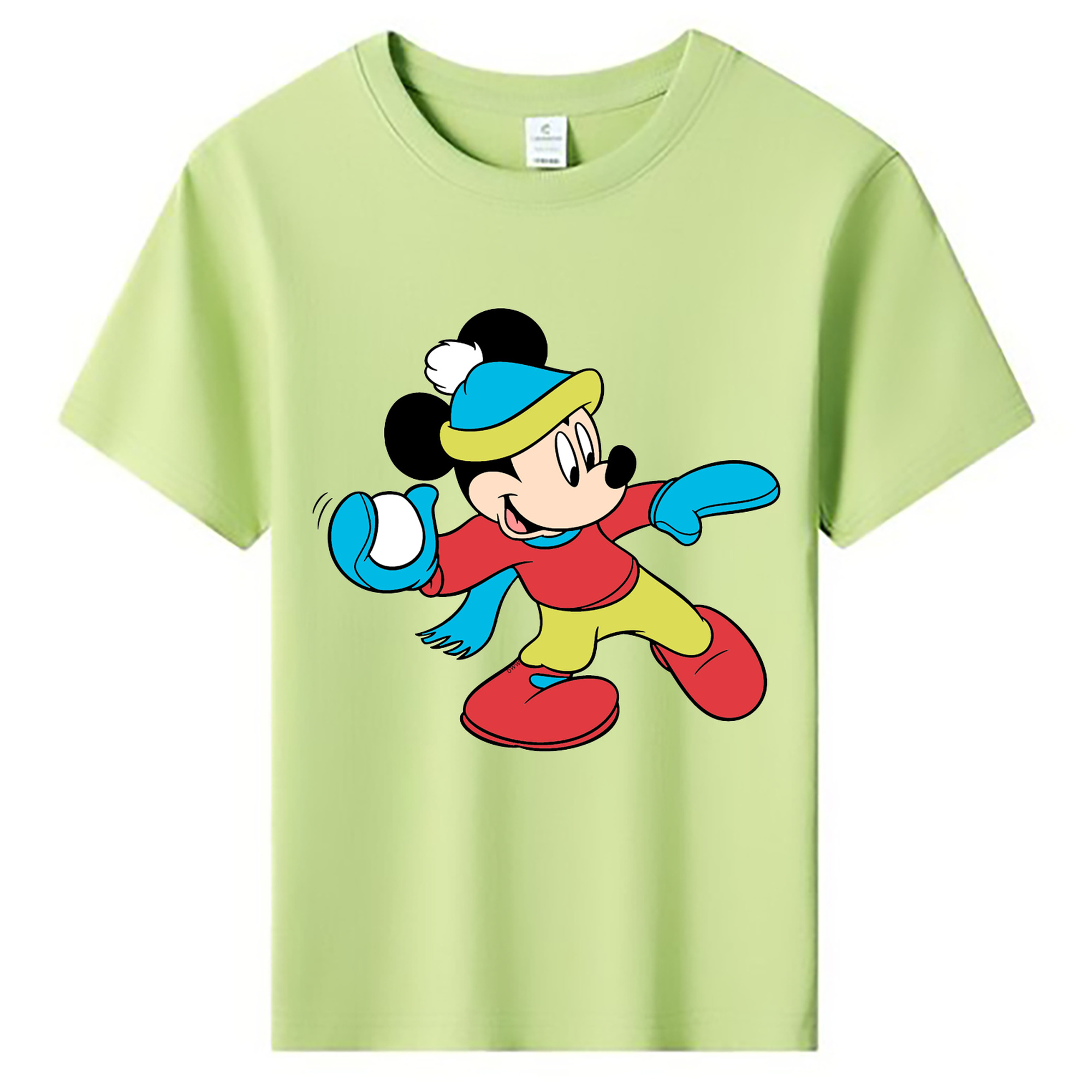 ミッキーマウス Mickey Mouse 綿100％キッズTシャツ（フロントプリント）